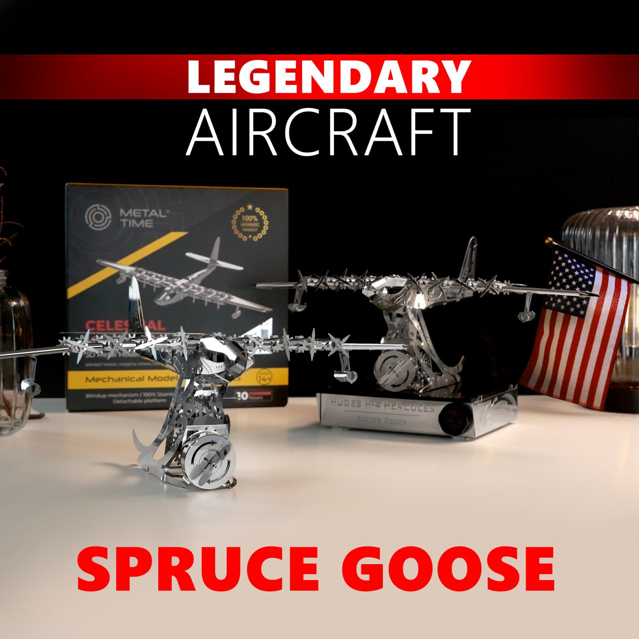 Maquette Avion Spruce Goose — Hughes H-4 en Acier Inoxydable